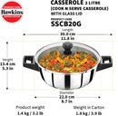 HAWKINS COOK-N-SERVE CASSEROLE WITH GLASS LID (SSCB20G) Hawkins