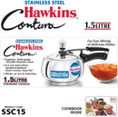 HAWKINS STAINLESS STEEL PRESSURE COOKER CONTURA 1.5L (SSC15) Hawkins