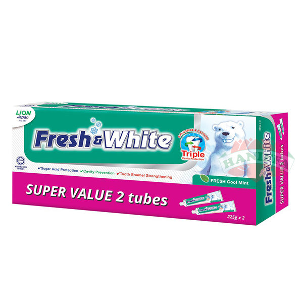 FRESH N WHITE FRESH COOL MINT TOOTHPASTE 2X225G Fresh & White