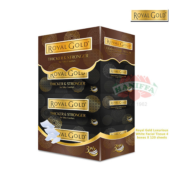 ROYAL GOLD LUX WHITE FACIAL TISSUE 3PLY 4X120'S Royal Gold