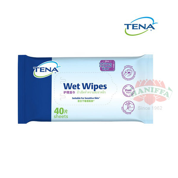 TENA SENSITIVE SKIN WET WIPES 40'S Tena