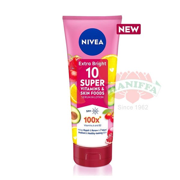 NIVEA EXTRA BRIGHT10 SUPER VITAMINS & SKIN FOODS LOTION 180ML Nivea