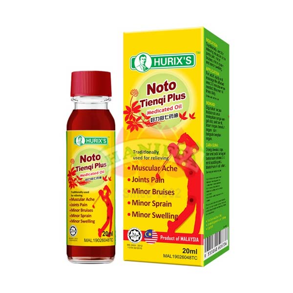 HURIX'S NOTO TIENQI PLUS MEDICATED OIL 20ML Hurix's