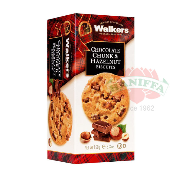 WALKERS CHOCO CHUNK & HAZELNUT - 150GM Walkers