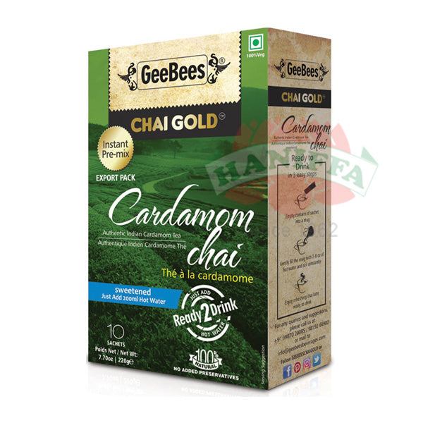 GEEBEES CHAI GOLD CARDAMOM TEA (SWEETENED) 220G Geebees