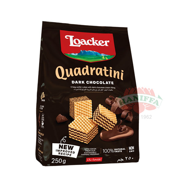 LOACKER QUADRATINI DARK CHOCOLATE 250G Loacker