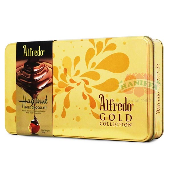 ALFREDO GOLD COLLECTION MILK CHOCOLATE TIN 240G ALFREDO