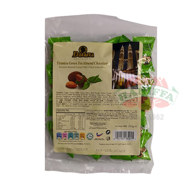 DALANA CHOCOLATES TIRAMISU GREEN TEA ALMOND CHOCOLATE 200G Dalana