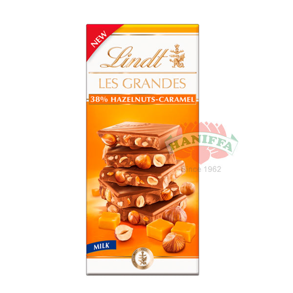 LINDT LES GRANDES MILK HAZELNUTS & CARAMEL Lindt