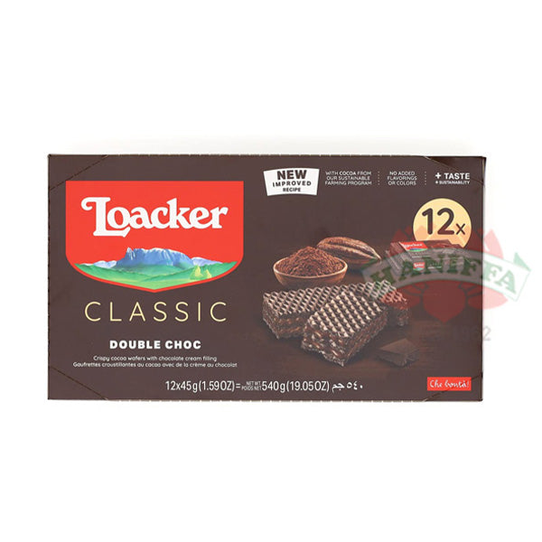 LOACKER DOUBLE CHOCOLATE 12X 45G Loacker