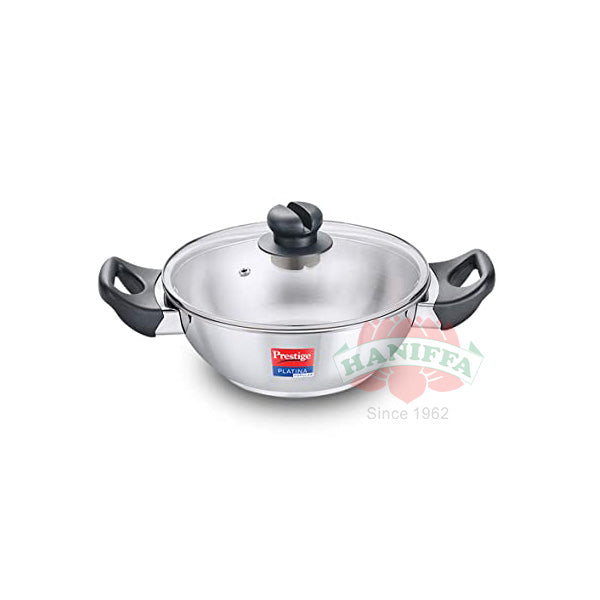 PRESTIGE PLATINA STAINLESS STEEL KADAI 26CM WITH LID Prestige